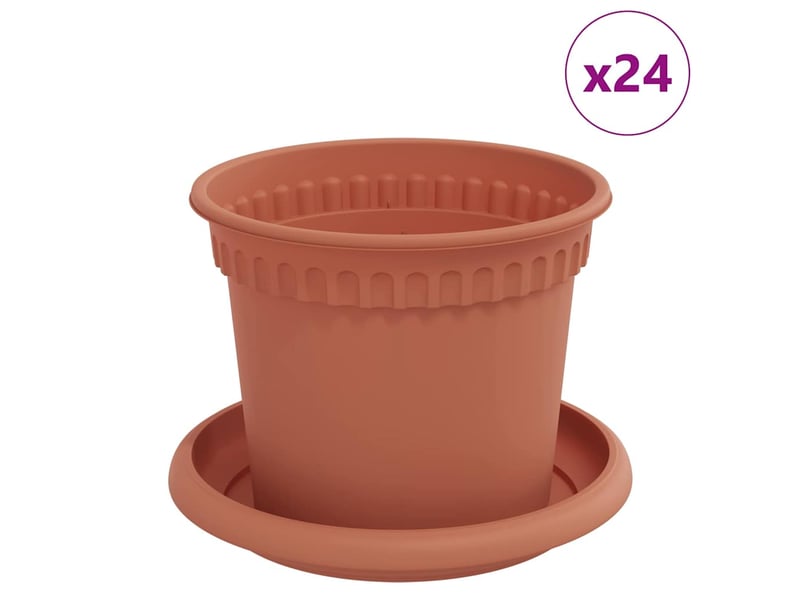 Jardinière - pots de plantes 24 pcs rouge brique plastique - Conforama A