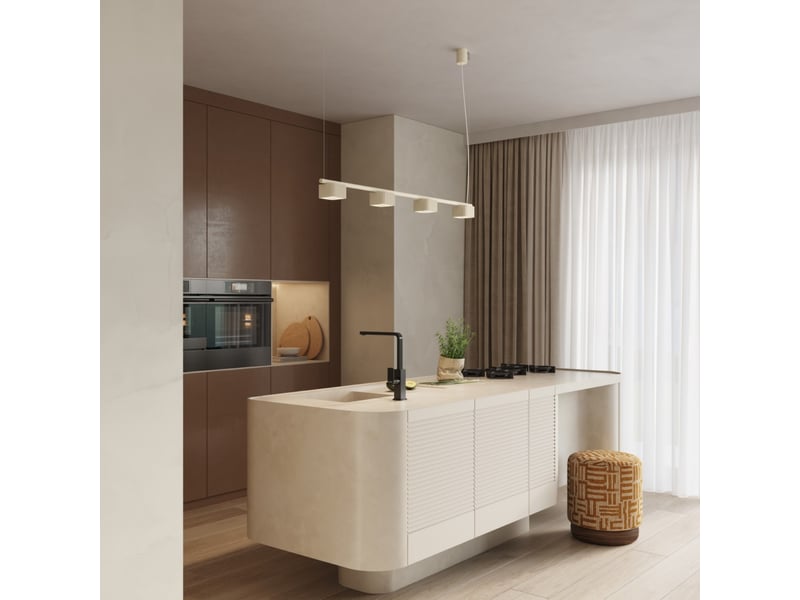 Lustre riff 4 beige gx53 aluminium moderne 208x122x10cm SL.3027 - Conforama C