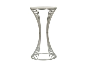 Table d'appoint haute funnel ø 50 cm en fer et marbre argenté