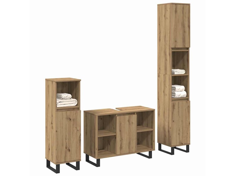Ensemble de mobilier de salle de bain 3 pc marron cf64404 - Conforama A