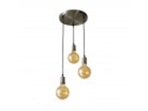 Fabrilamp celso, lampe, moderne, 3 x e27, ambrecuir, 36-118 x 36 x 36 cm
