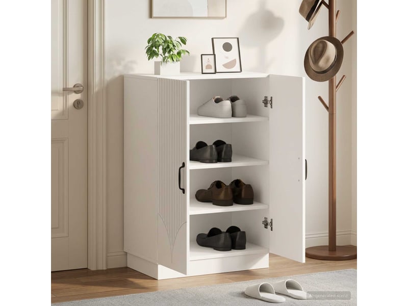  Meuble à chaussures, armoire à chaussures hoorn 59,5x39,5x87 cm blanc  - Conforama B