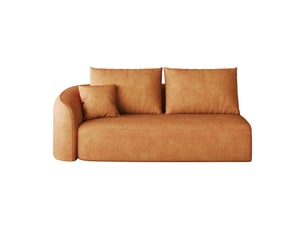 Canapé 2 places orange en tissu chenille avec mousse haute résilience, longueur de 160 cm, sans montage requis pour le salon
