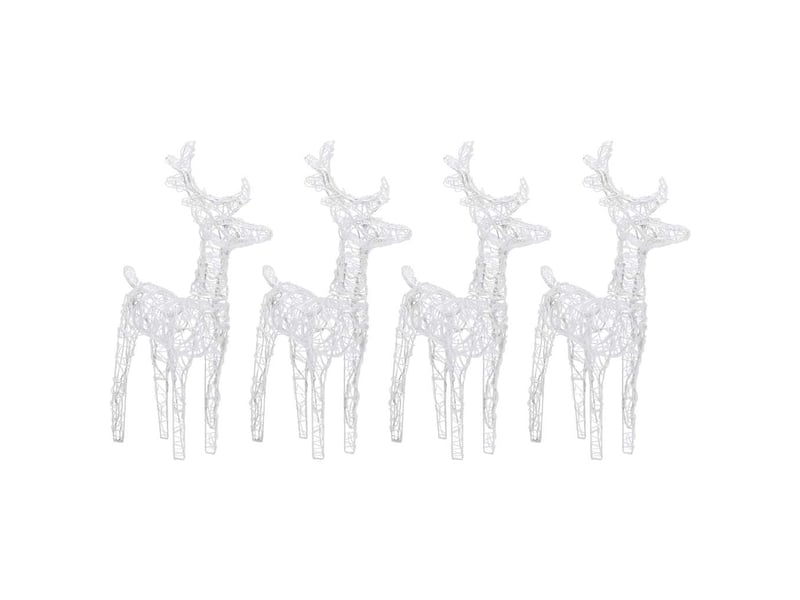  Rennes de noël 4 pcs 160 led blanc chaud acrylique  - Conforama C