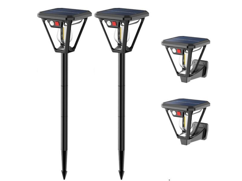  Eclairage jardin solaire 2 packs avec detecteur de mouvement ip65 3 modes 46 cm noir 413446_AAAIJ37465_6_DROPFR - Conforama A