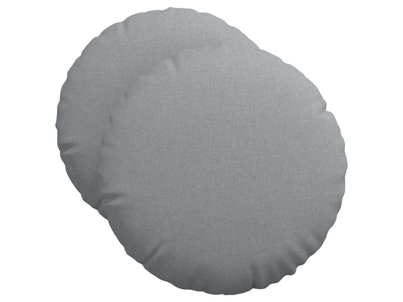 Lot de 2 coussins de siège, coussins décoratifs tissu gris clair ø50 x 19 cm cf59825 - Conforama A
