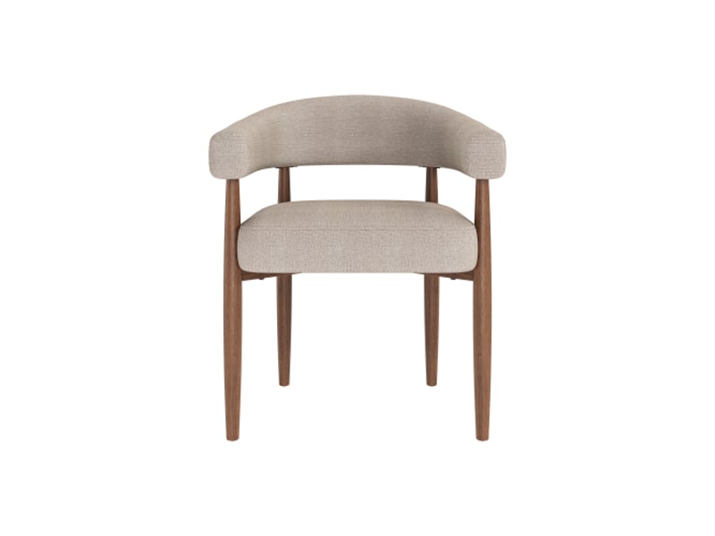  Lot de 2 chaises en métal aspect bois, assise respirante, style moderne, chenille, noyer + taupe  - Conforama A