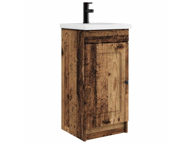 Meuble de salle de bain avec évier bois ancien shl9447 - Conforama A