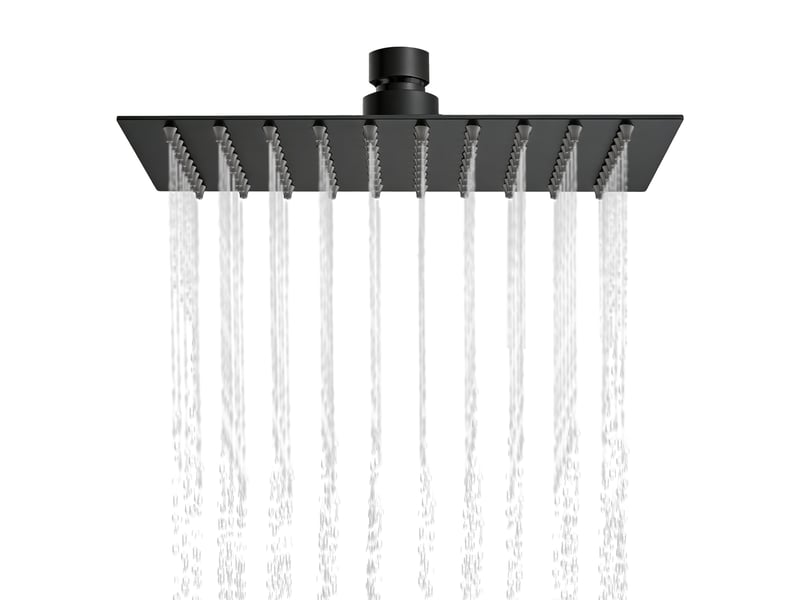  Douche de tête carrée aica, 8 pouces, universel filetage 12, noir  - Conforama A