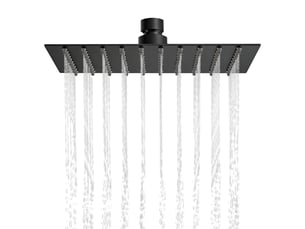 Douche de tête carrée aica, 8 pouces, universel filetage 12, noir