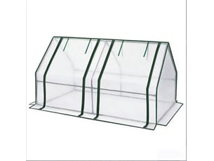 Serre de jardin extérieure blanche 180 x 90 x 90 cm en polyéthylène et acier, avec 2 portes enroulables