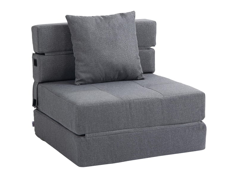  Fauteuil convertible 1 place en tissu gris foncé 70 x 70 x 61 cm  - Conforama A