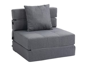 Fauteuil convertible 1 place en tissu gris foncé 70 x 70 x 61 cm