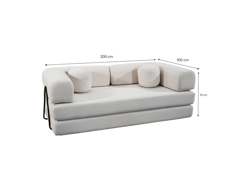  Canapé compressé convertible modulable 3 places en velours côtelé beige crosby  - Conforama C