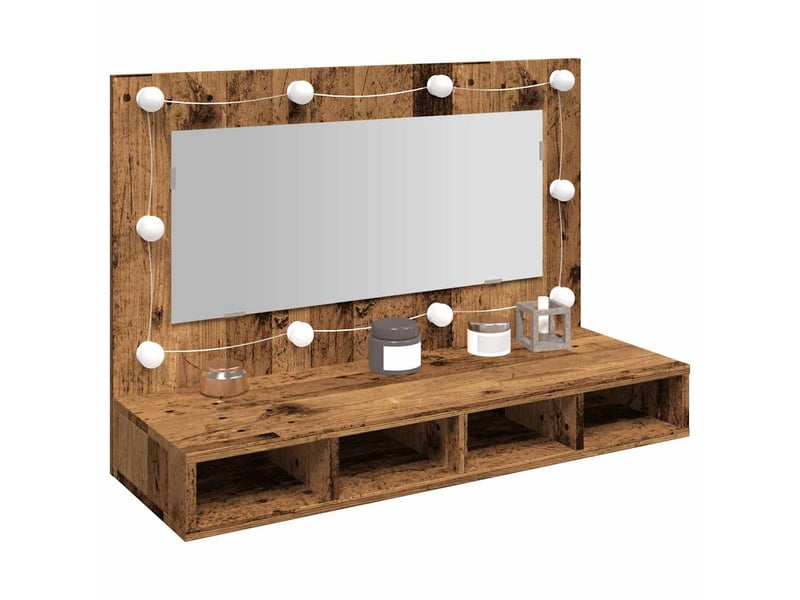 Armoire à miroir avec led vieux bois 90x31.5x62 cm - Conforama B