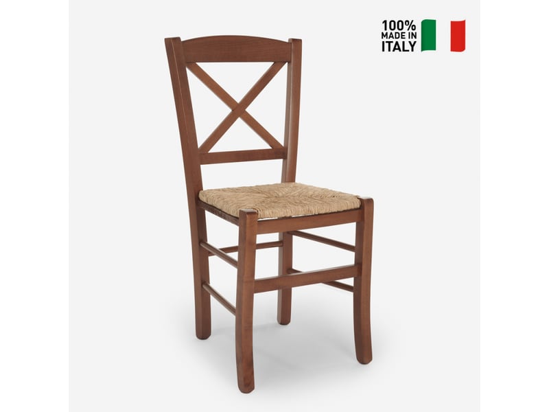 Chaise classique siège en paille salle à manger trattoria venezia croce paglia AHD Amazing Home Design - Conforama C