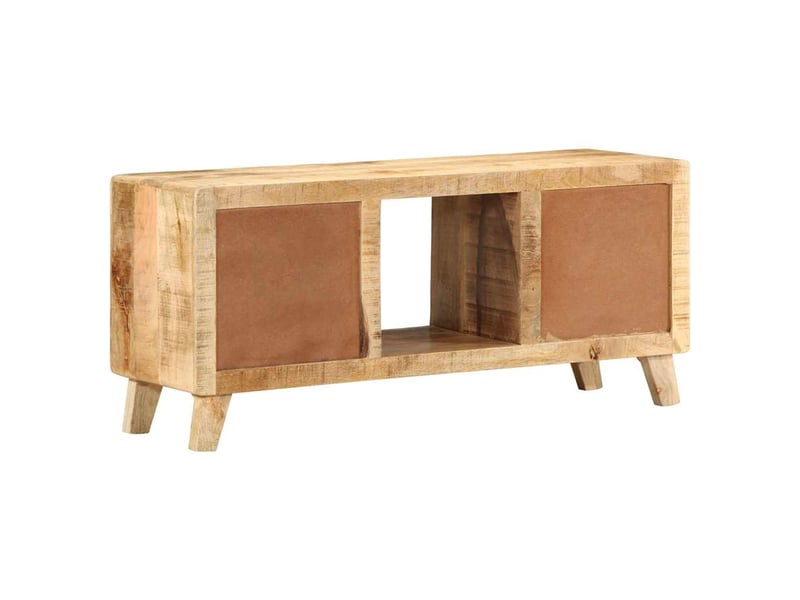  Meuble tv - banc tv - meuble de rangement 105x46x32 cm bois massif de manguier brut  - Conforama D