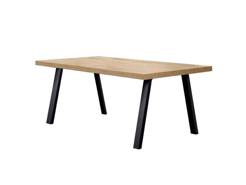  Table 170cm aspect chêne miel piètement a métal poudré noir - sélène SÉLÈNE - Conforama A