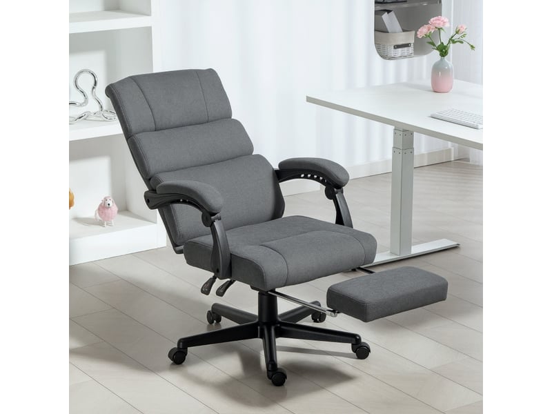  Chaise de bureau kero ergonomique inclinable velours gris foncé  - Conforama B