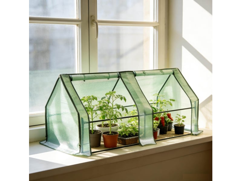  Mini-serre 180x90x90 cm structure en métal verte  - Conforama B
