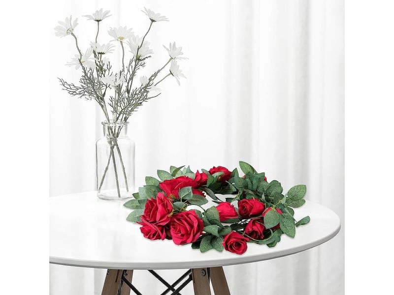  Pices 2.3mguirlande de roses artificielles artificielle rose vigne guirlande fleurs artificielles, soie fleur guirlandepour les arches ftes dco  - Conforama C