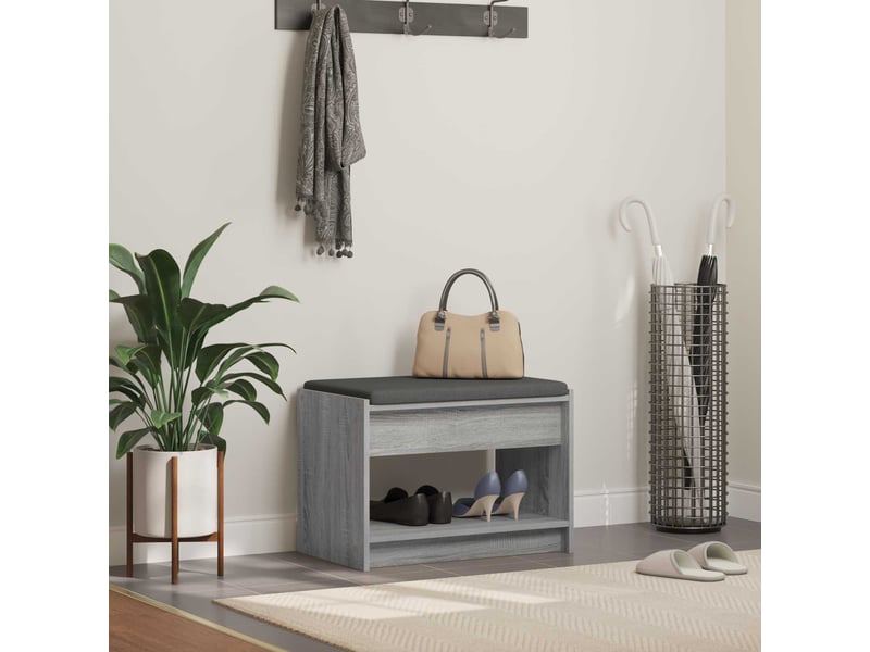  Banc d'entrée, banc interieur gris sonoma 63x38x45 cm  - Conforama B