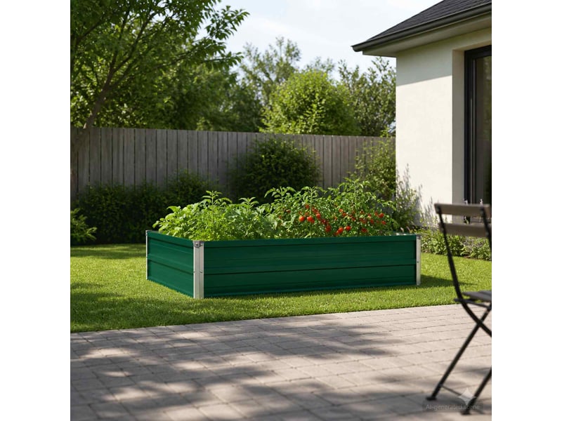 Jardinière - jardin surélevé vert 100 x 80 x 24 cm acier laminé à froid - Conforama B