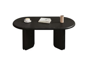 Table basse ovale coloris noir <strong>HAVRYA</strong> <strong></strong> - 50 cmx99 cm