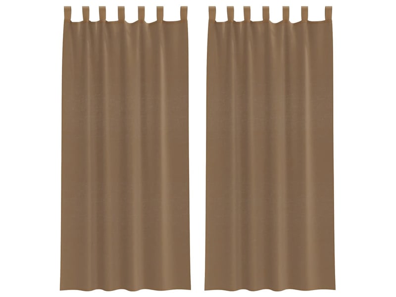  Lot de 2 voilages à œillets, voilages à anneaux marron clair 140 x 245 cm cf48966  - Conforama A
