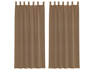 Lot de 2 voilages à œillets, voilages à anneaux marron clair 140 x 245 cm cf48966