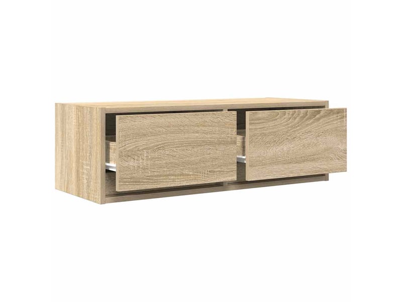  Lot de 2 meuble tv bas salon chêne sonoma 80x31x25,5 cm bois d'ingénierie shl70185  - Conforama D