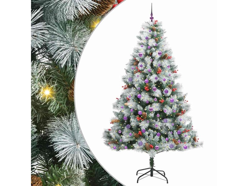  Sapin de noël, arbre de noël artificiel vert et blanc 240 cm cf61502  - Conforama A