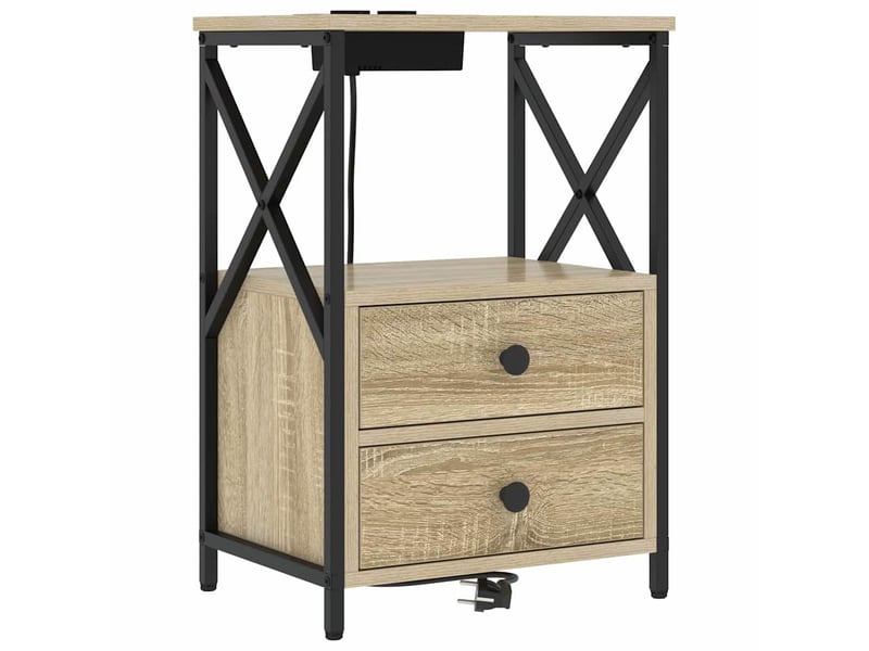  Table de chevet - cabinet de chevet - table de nuit 2 pc chêne sonoma 40 x 31 x 60 cm  - Conforama D