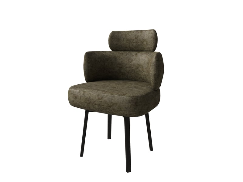 Chaise de salle à manger pivotante 360° en chenille vert olive evryae - Conforama A