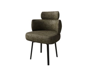 Chaise de salle à manger pivotante 360° en chenille vert olive evryae