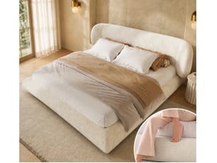 Lit 2 places 180x200 cm BIQZUYA coloris beige