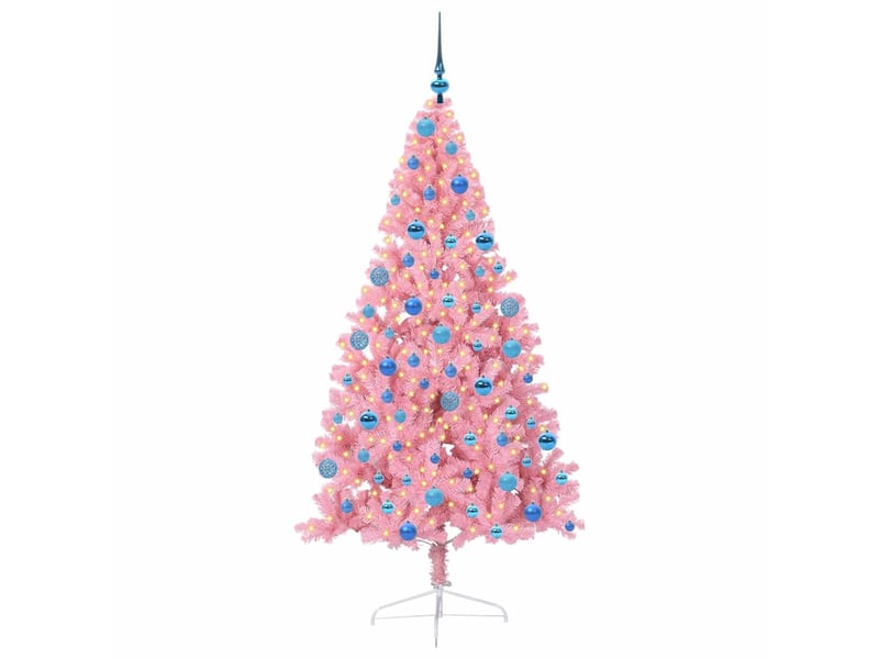  Sapin de noël, arbre de noël artificiel pré-éclairé rose 180 cm pvc cf61371  - Conforama C
