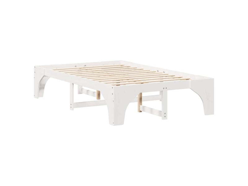  Lit double- lit adulte -  cadre de lit blanc 135 x 190 cm pin massif  - Conforama C