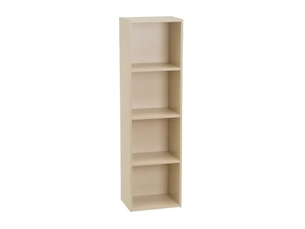 Etagère cube meuble de rangement compact à 4 niches ouvertes, coloris greige - longueur 30 x profondeur 24 x hauteur 106 cm