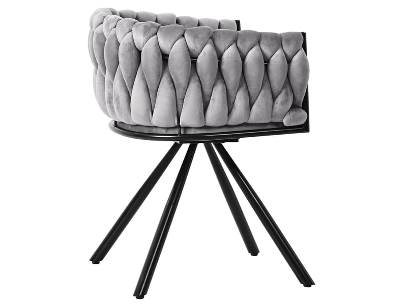  Lot de 6 chaises en velours coloris gris chaise gris - Conforama E