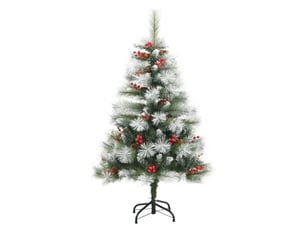 Sapin de noël artificiel, arbre de noël avec pommes de pin et baies 150 cm shl4583