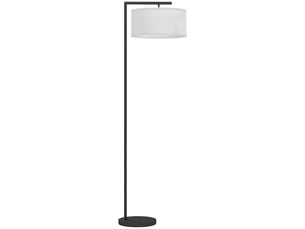 Lampadaire lampe à pied abat-jour en tissu de lin base ronde stable 47 x 37 x 153 cm noir et blanc