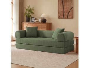 Canapé modulable convertible 195x89x59 cm couleur verte 3 places