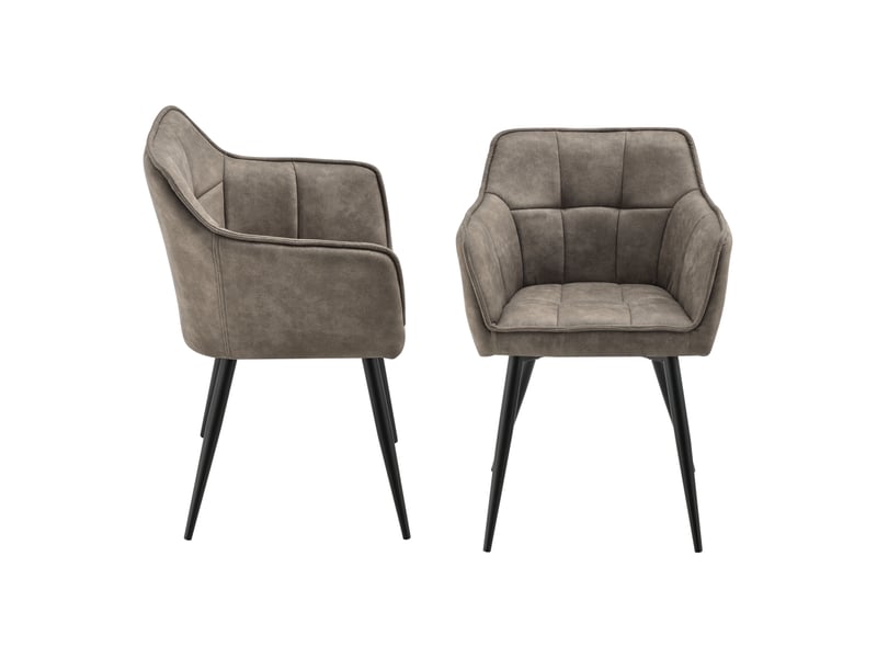  Lot de 2 chaises de salle à manger birmingham 82 x 60 x 59 cm taupe noir [en.casa] Birmingham - Conforama A