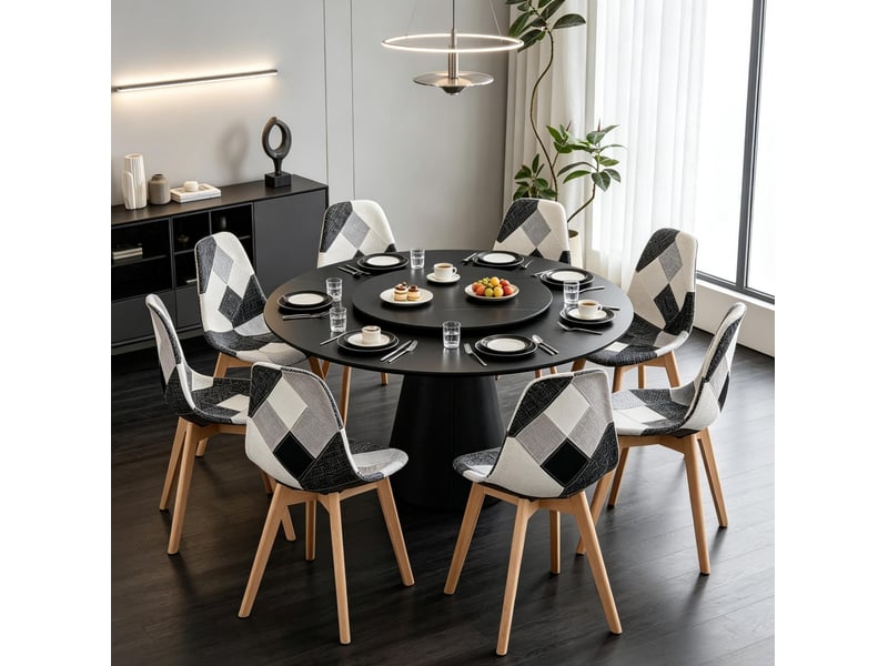  Lot de 8 chaises de salle à manger patchwork evryae  - Conforama C