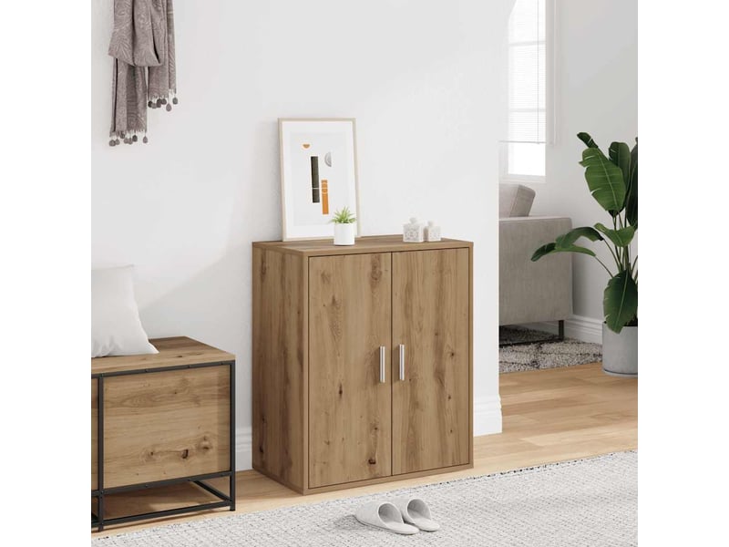  Meuble à chaussure, cabinet à chaussures 60x35x70 cm chêne artisanal 5 étagères shl7795  - Conforama C