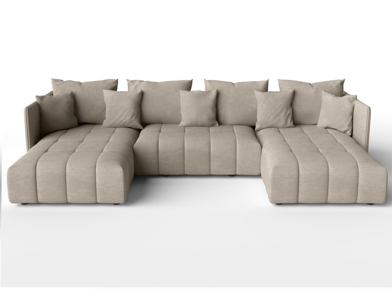 Canapé panoramique convertible veliro u marron clair 353 cm VeliroU - Conforama A