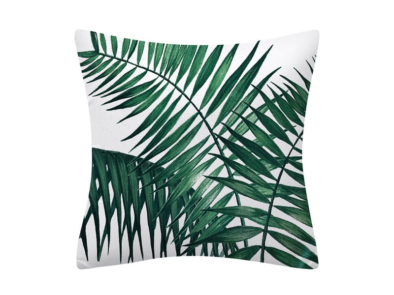 Lot de 4 housses coussin 45 x 45 cm, feuilles vertes housse de coussin exterieur impermeable canapé taie d'oreiller décoration coussin pour  - Conforama B