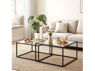 Table basse carré(e) coloris noir <strong>HAUSS SPOLE</strong> <strong></strong> - 75 cmx65 cm