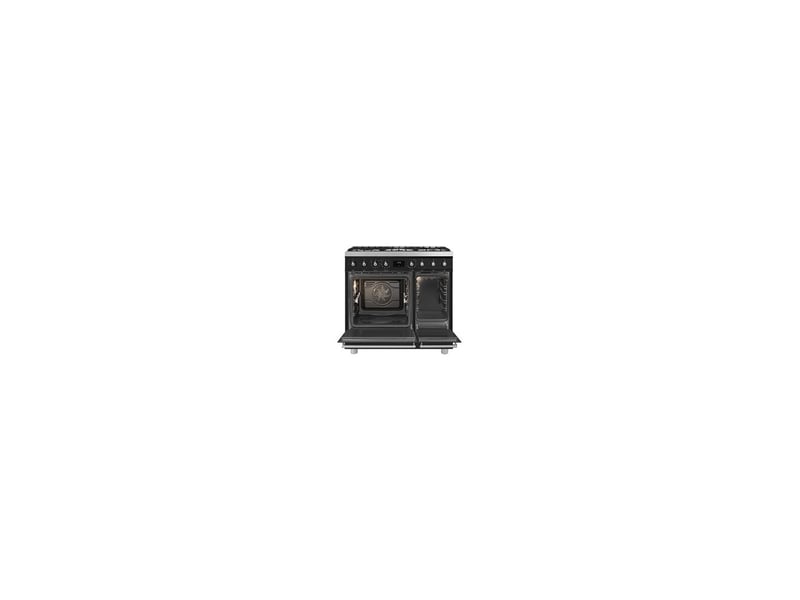 Centre de cuisson dual fuel 90 cm noir mat 5 brûleurs 2 fours pyrolyse porte froide 8225362 - Conforama B